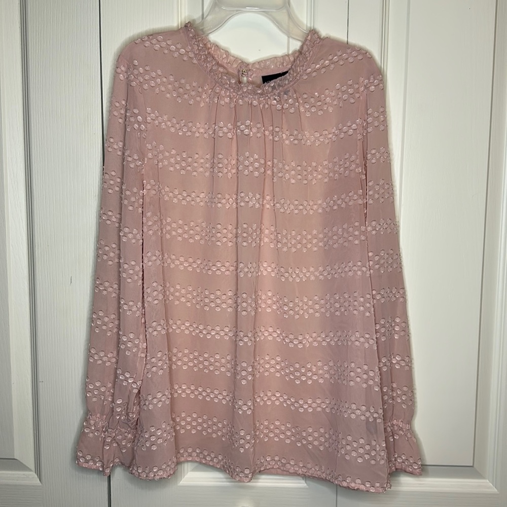 Liz Claiborne Sheer Long Sleeve Tops Size Large